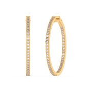 Boucles d'oreilles diamants naturels ronds 1.49 carat or jaune Enrica